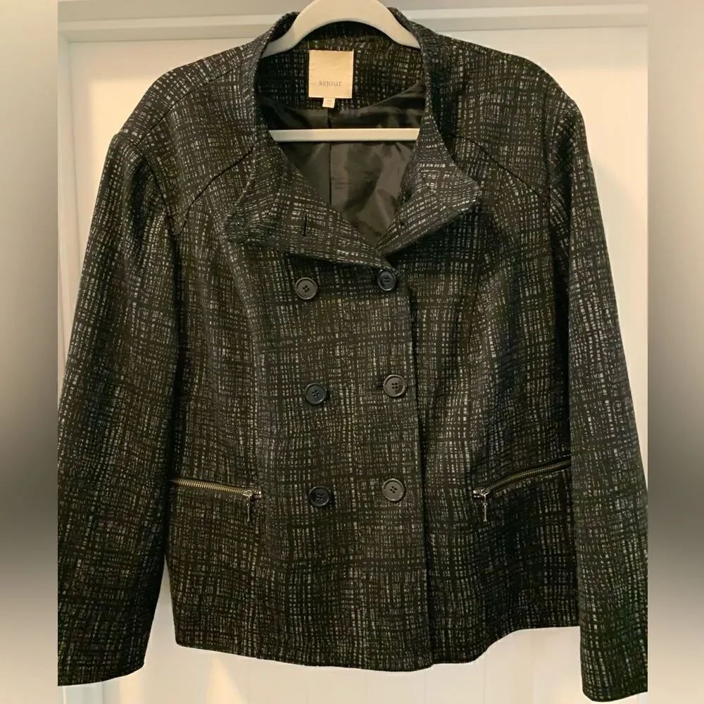 Sejour Double Breasted Ladies Jacket Size 18W Lined